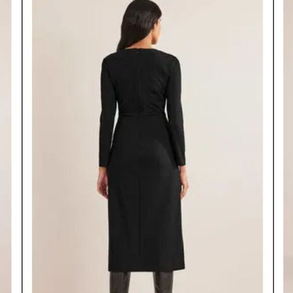 Boden Black Column Midi Dress NEW Size 12 Petite Long Sleeve - Picture 4 of 11